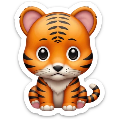 Baby tiger with sad cute puppy eyes sticker