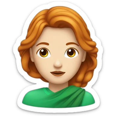femme rousse avec un œil bleu et un œil vert qui fait de la méditation sticker