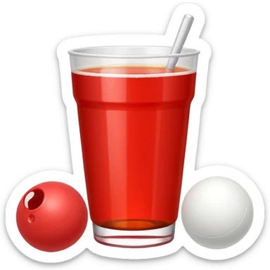 Generami l’emoji di un bicchiere da beer pong con una pallina accanto sticker