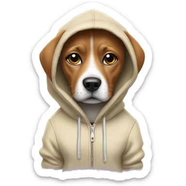 Coquette dog wearing hoodie sticker