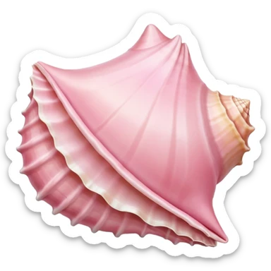 Soft pastel pink conch shell on a clean minimal Caribbean sea backdrop. sticker