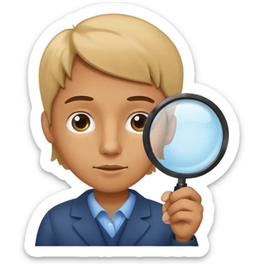 medica com uma lupa sticker