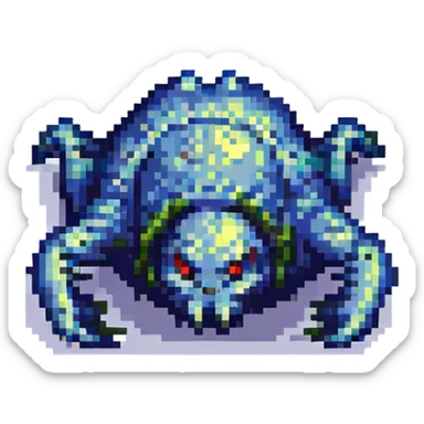 Silent Hill character emote for Twitch, pixel art style, featuring a Lying Figure monster in a crawling pose sticker