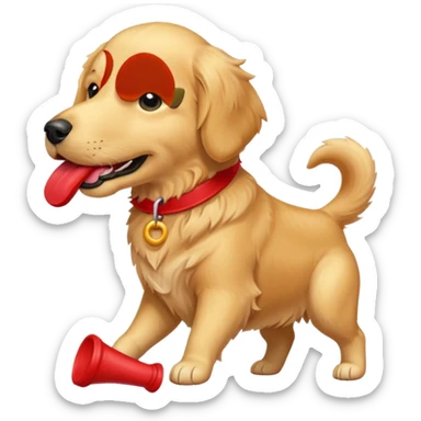 Dog with Toy sticker