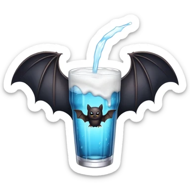 black bat drinkig sprite sticker