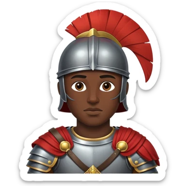 sleek, black roman soldier sticker