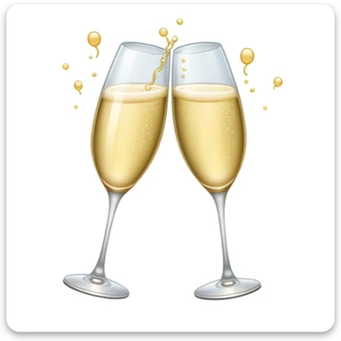 a pair of glsses of champagne cheering sticker