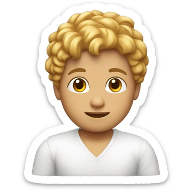 niño blanco de piel y pelo rubio con una macbook sticker