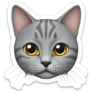 Grey British short hair cat sticker