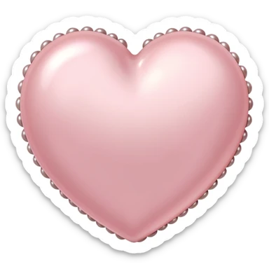 Pale pink heart with pale pink pearls around it  sticker