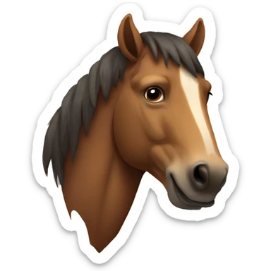 Horse with a grizzly bear head sticker