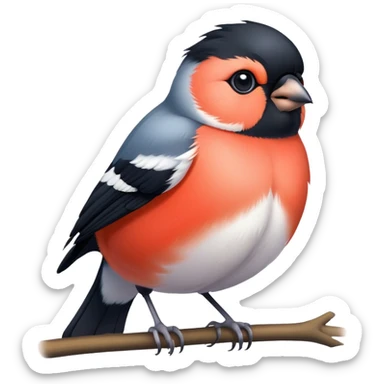 Cat-bullfinch sticker