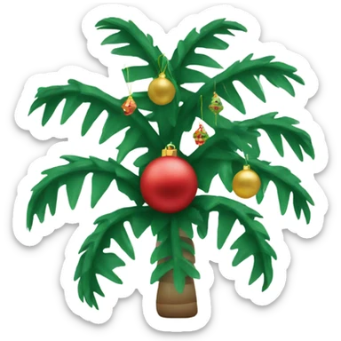 Palm with Christmas decorations sticker