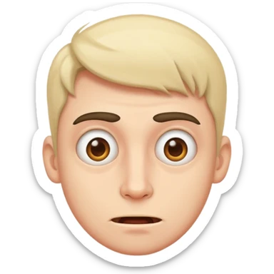 Guy with weird face sticker