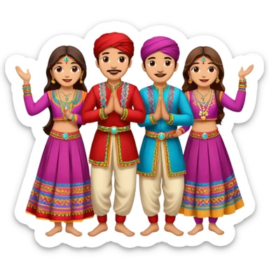 Ajrak sindh celebration sindhi dancing sticker