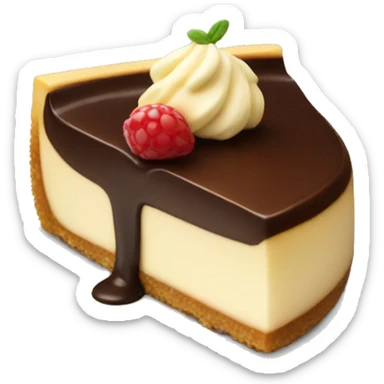 Cheesecake with a chocolate  sticker