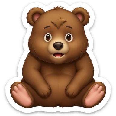 brown bear farting sticker