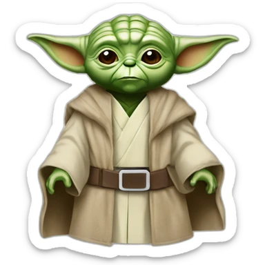 Yoda star wars con uniforme de la tienda IKEA de pie sticker