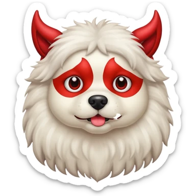 devil cute fluffy dog sticker