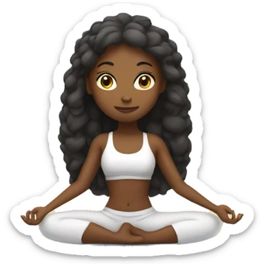 A single cute women doing yoga sticker