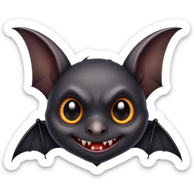 Black gothic vampiric realistic scary spooky small Bat sticker