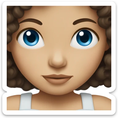 White mother with dark brown hair and blue eyes holds mixed baby with dark brown curly hair sticker