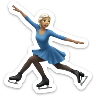 Ice skating on ice  sticker