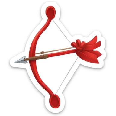 red bow and arrow sticker