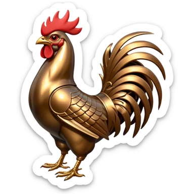 Armored rooster sticker