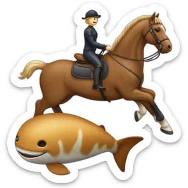 Chat sur un chien sur une tortu sur un cheval sur un baleine sticker