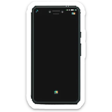 pixel art Y2K folder phone, open, with a selfie on the screen sticker