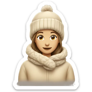 Cozy beige winter sticker