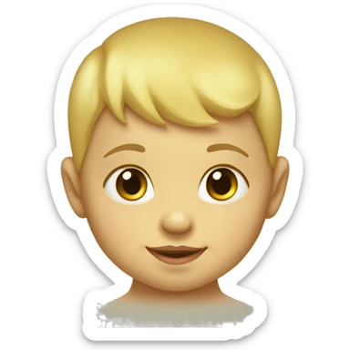 baby head, 6 months, smiling, yellow skin sticker