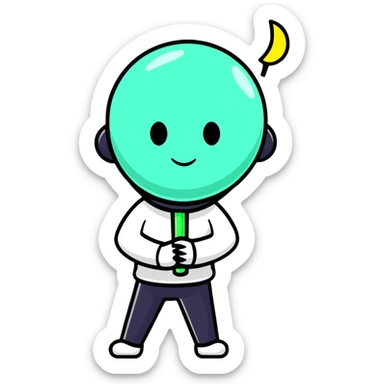 K-pop fan with light stick sticker