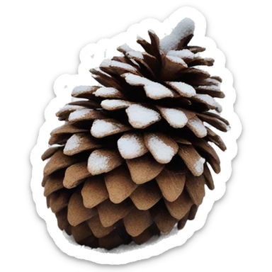 pine cone in the snow sticker