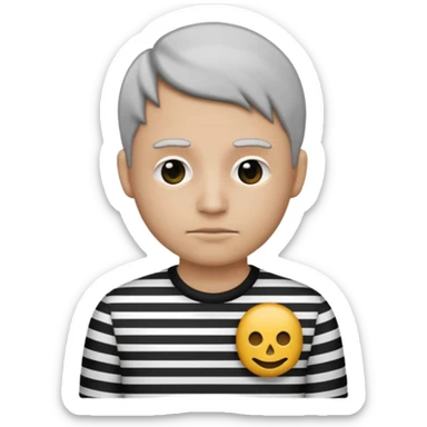 
black and white striped shirt criminal emoji sticker