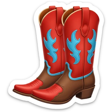 red and brown cowgirl boots sticker