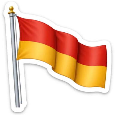 Una bandera con 3 franjas horizontales, la primera roja, la segunda amarilla y la tercera morada sticker