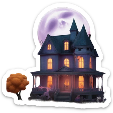 Barbie’s run-down frightening dangerous ghost-ridden haunted dream house nightmare scenario full harvest moon  sticker