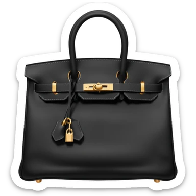 hermes birkin matte black color bag sticker