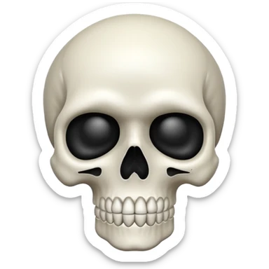 Skull with a the silent emoji sticker