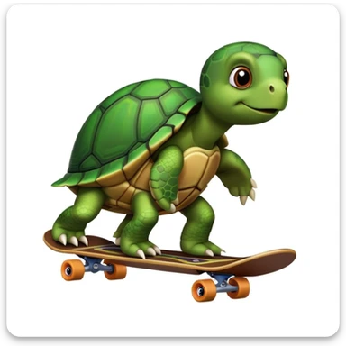 a turtle on a sketboard sticker