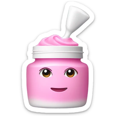 Pink face cream product sticker