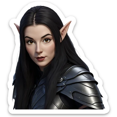 realistic elven warrior portrait sticker