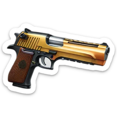 one detailed  desert eagle with exotic colors on it sticker