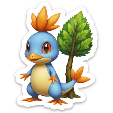 Mudkip-Treecko-Torchic-fusion (full body) sticker