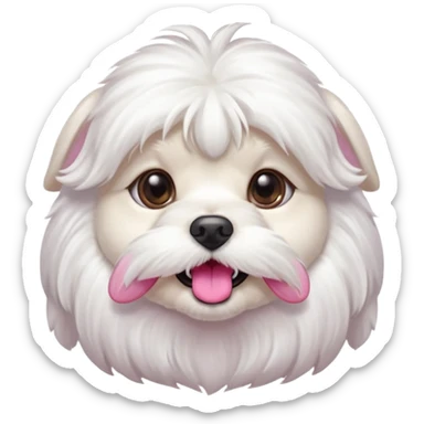 dog white maltesse sticker