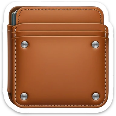 Leatherworking icon, piece of raw leather being crafted into a leather wallet or belt, professional tools like leather stitching awl, edge beveler, hammer, prying tool, minimalistic style, clean lines, transparent background. sticker