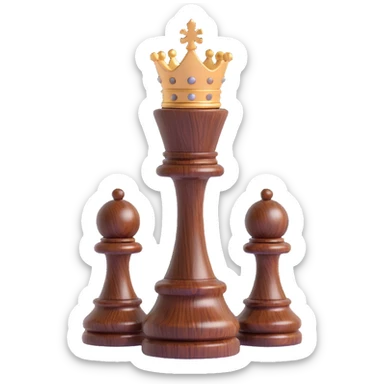 chess queen, 3D style, dark wood texture, elegant, high-gloss finish, no text sticker