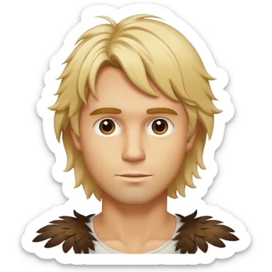 blonde male hair shaggy mid length layers with feathered texture sticker